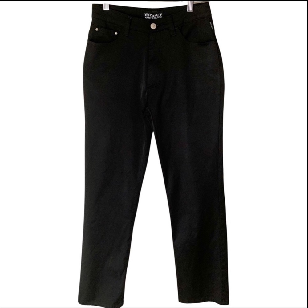 VERSACE Jeans Couture Vintage High Rise Shimmer Black Jeans